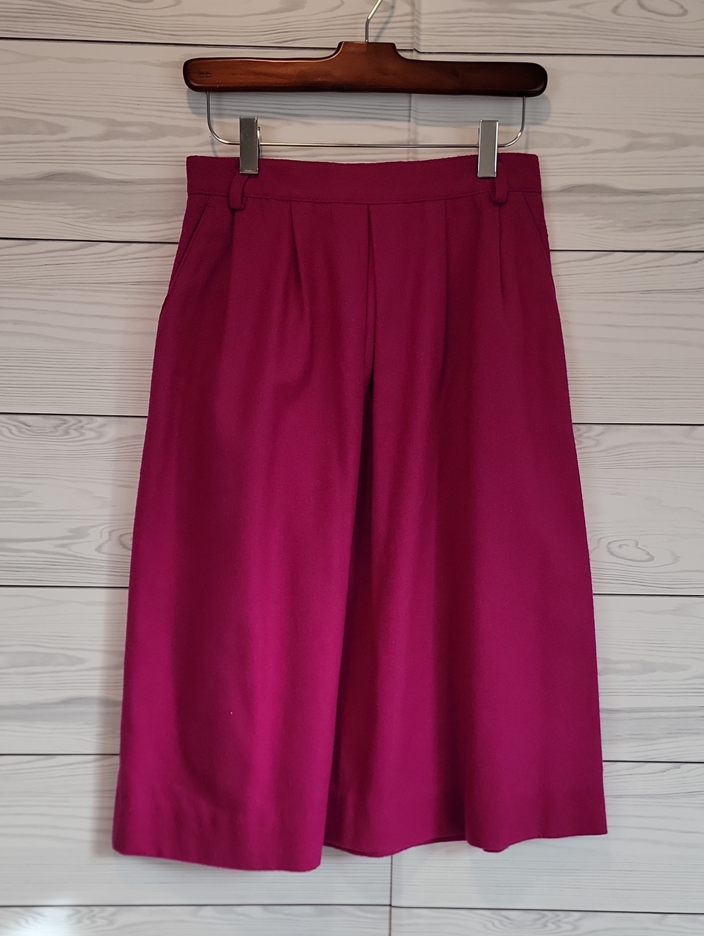 Norton McNaughton Wool Skirt A-Line Midi - Fuchsia Pink Womens Size 8